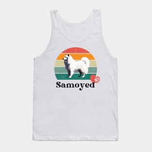 Samoyed retro sunset, perfect for anyone that loves samoyed dogs Tank Top